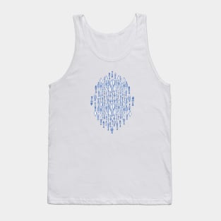 Something Fishy Pattern Doodle - classic blue palette Tank Top